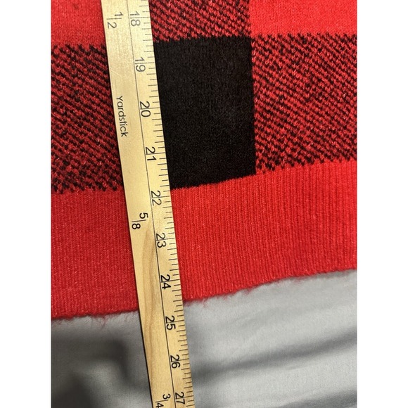 NWT Old Navy Sweater Women's  Red Black Buffalo Plaid Pullover‎ Knit Top S - Picture 6 of 9